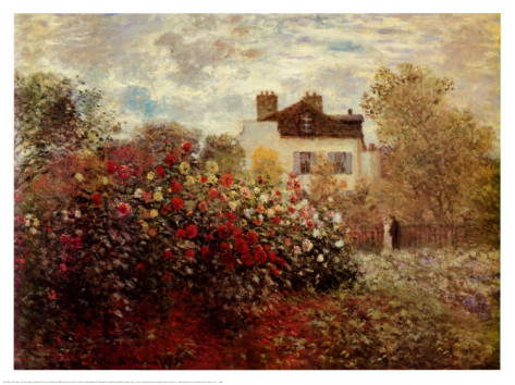 The Artists Garden At Argenteuil-Claude Monet Painting